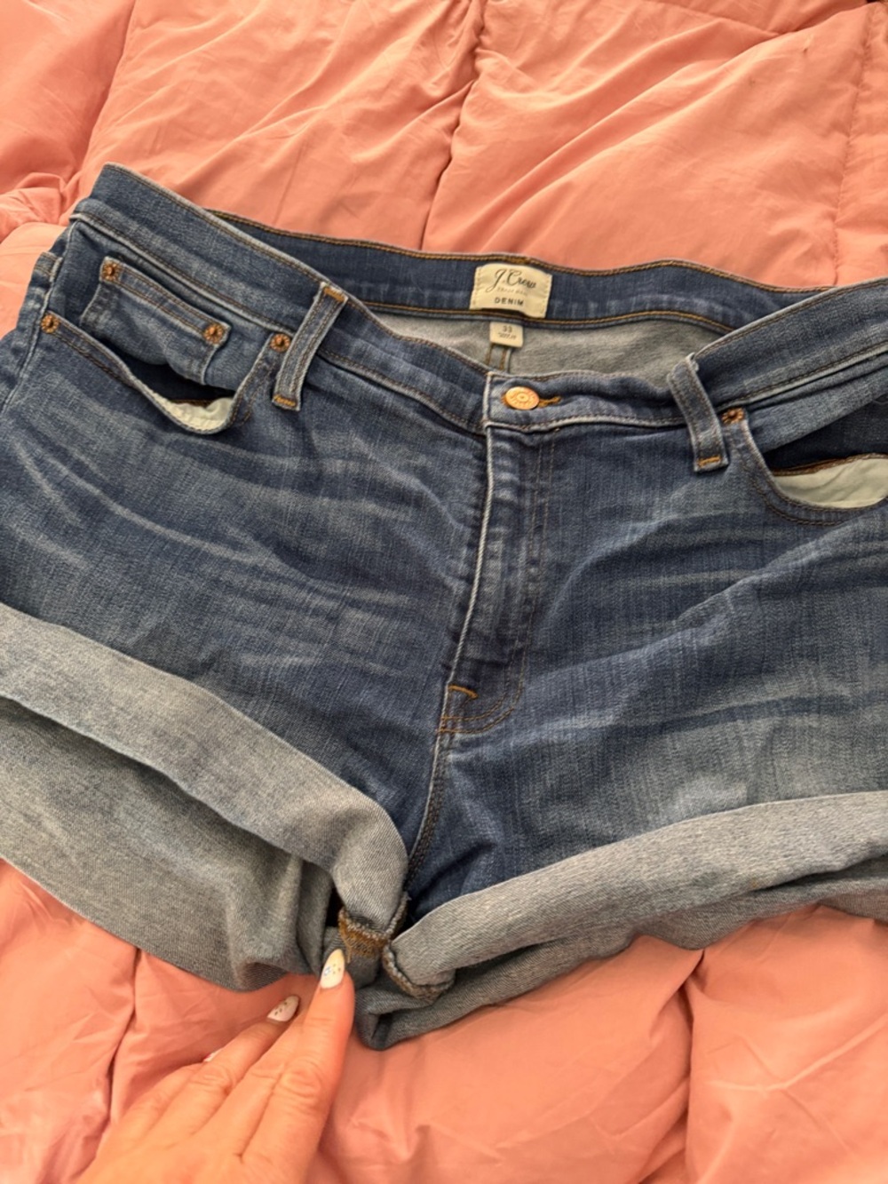 J. Crew Blue Rolled Hem Denim Shorts
